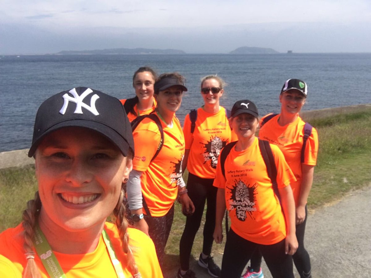 ResolutionIT_NC's tweet photo. Well done Rezzers - 2nd relay team to finish (1st all female team!) 🙌🏻🧡💚🖤👣😀 #rezzersrambling #charity #teammates #rezzersrule #Safferywalk #relay @resolutionitgsy    @SRIslandWalk https://t.co/5VNnt7Epbq