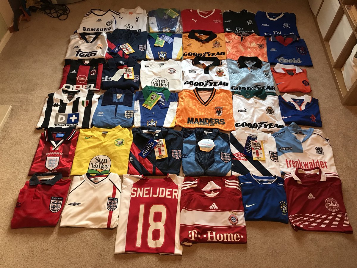 historicshirts's tweet image. Some proper #vintage shirts &amp;amp; brand new jackets sourced ready to photograph for the store this week! #kitporn #footballshirts #Wolves #england #vintageumbro #chelseafc #hereford #brazil #worldcup