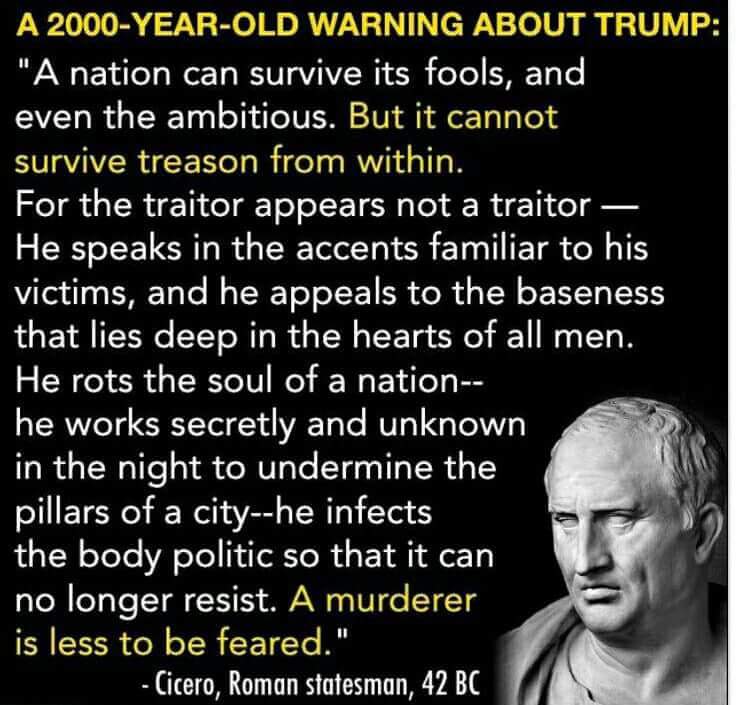 shashatheitch22's tweet photo. "A murderer is less to be feared."
#TreasonAtHigestLevels #RottingDemocracy
#Resist https://t.co/AyJ2KuKrrh