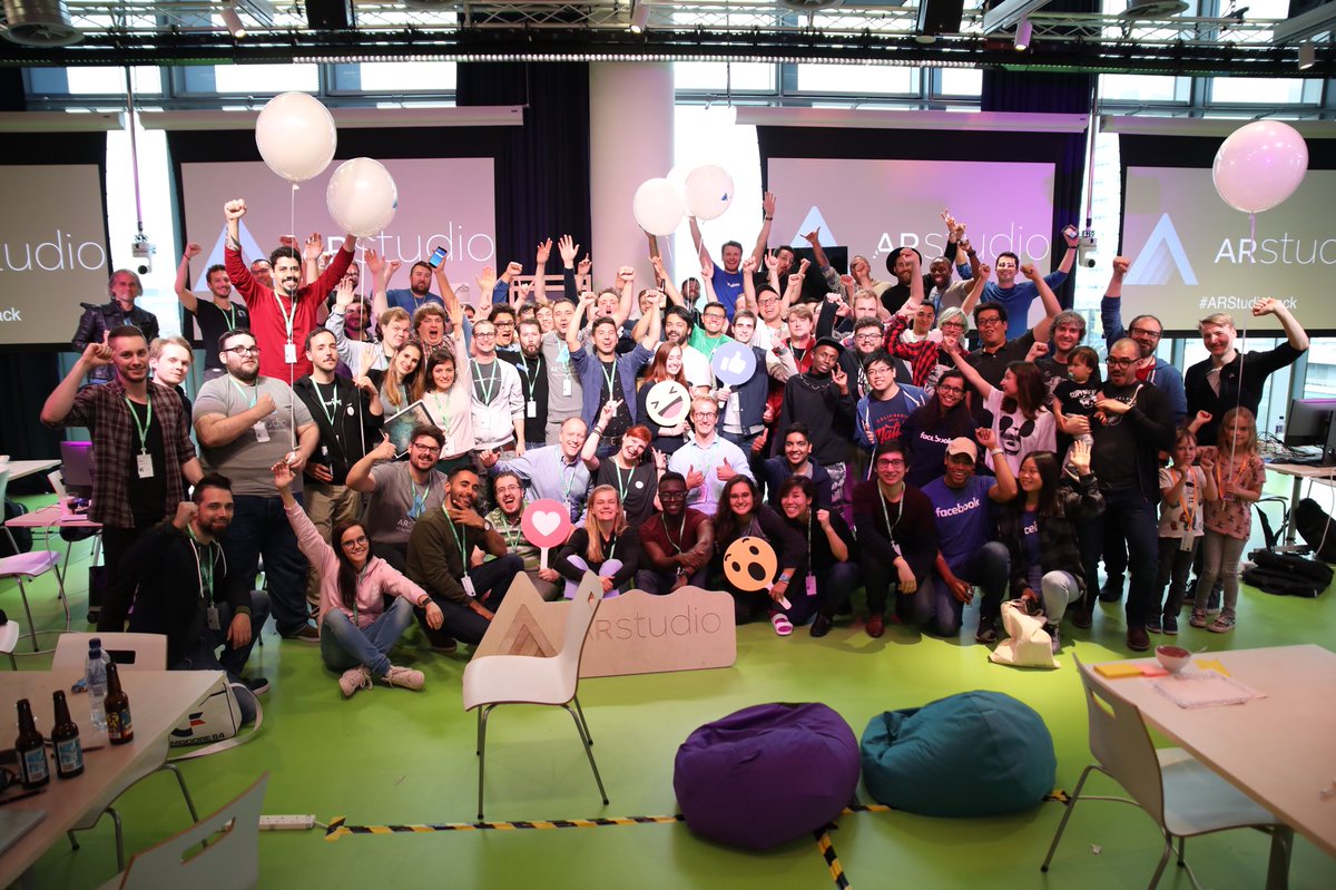 thomaspaulmann's tweet photo. Our first weekend dedicated to AR is over. I had a lot of fun during all the demos at the end of the hackathon. Thanks to all the attendees!
#ARStudioHack #facebook #AugmentedReality https://t.co/cwL8tJE2dO