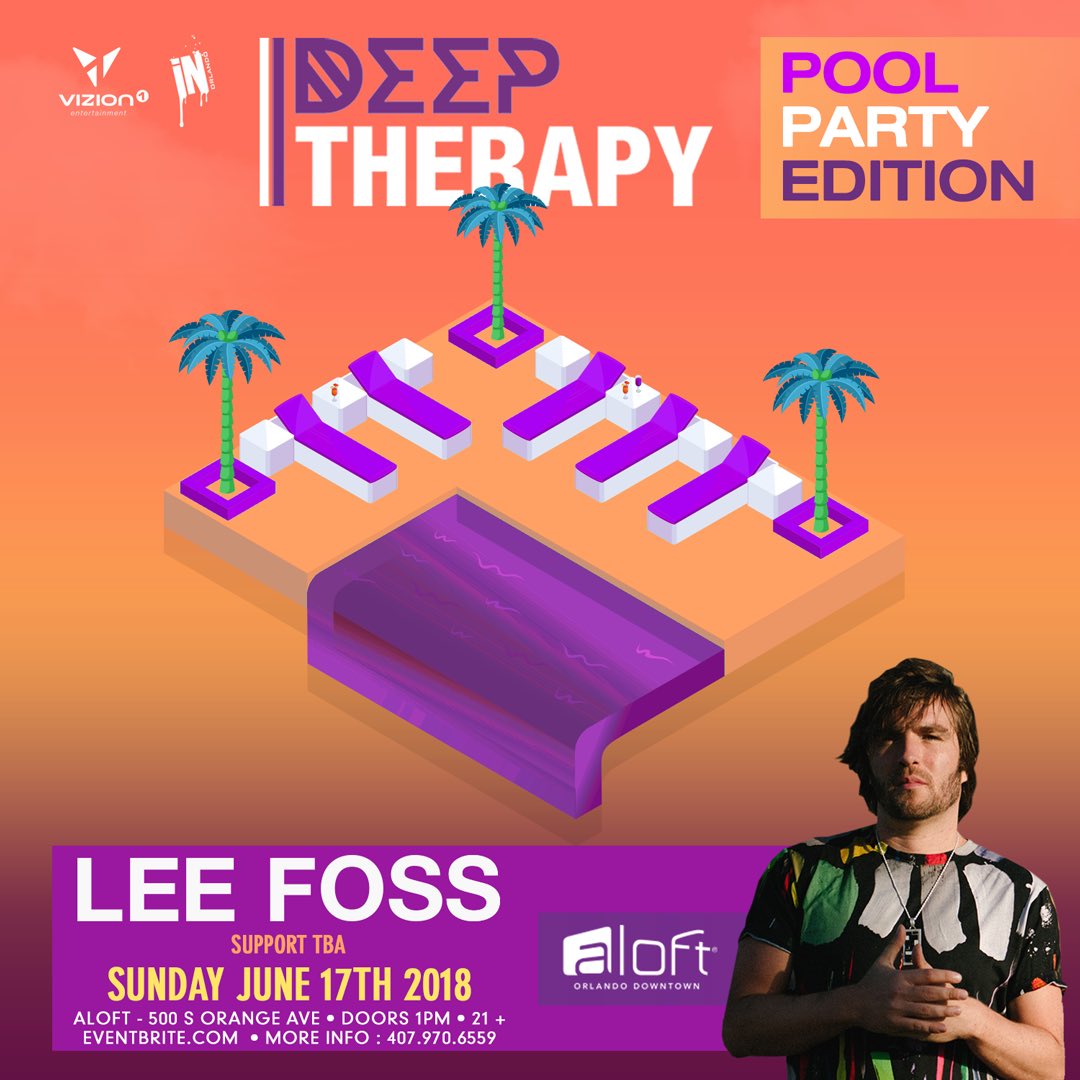 Vizion1's tweet photo. Sunday June 17th we welcome back @leefossmusic to another #deeptherapy session at @aloftorlandodt Tix avail at https://t.co/GwD0xsw79C https://t.co/DCQpG9A9nJ