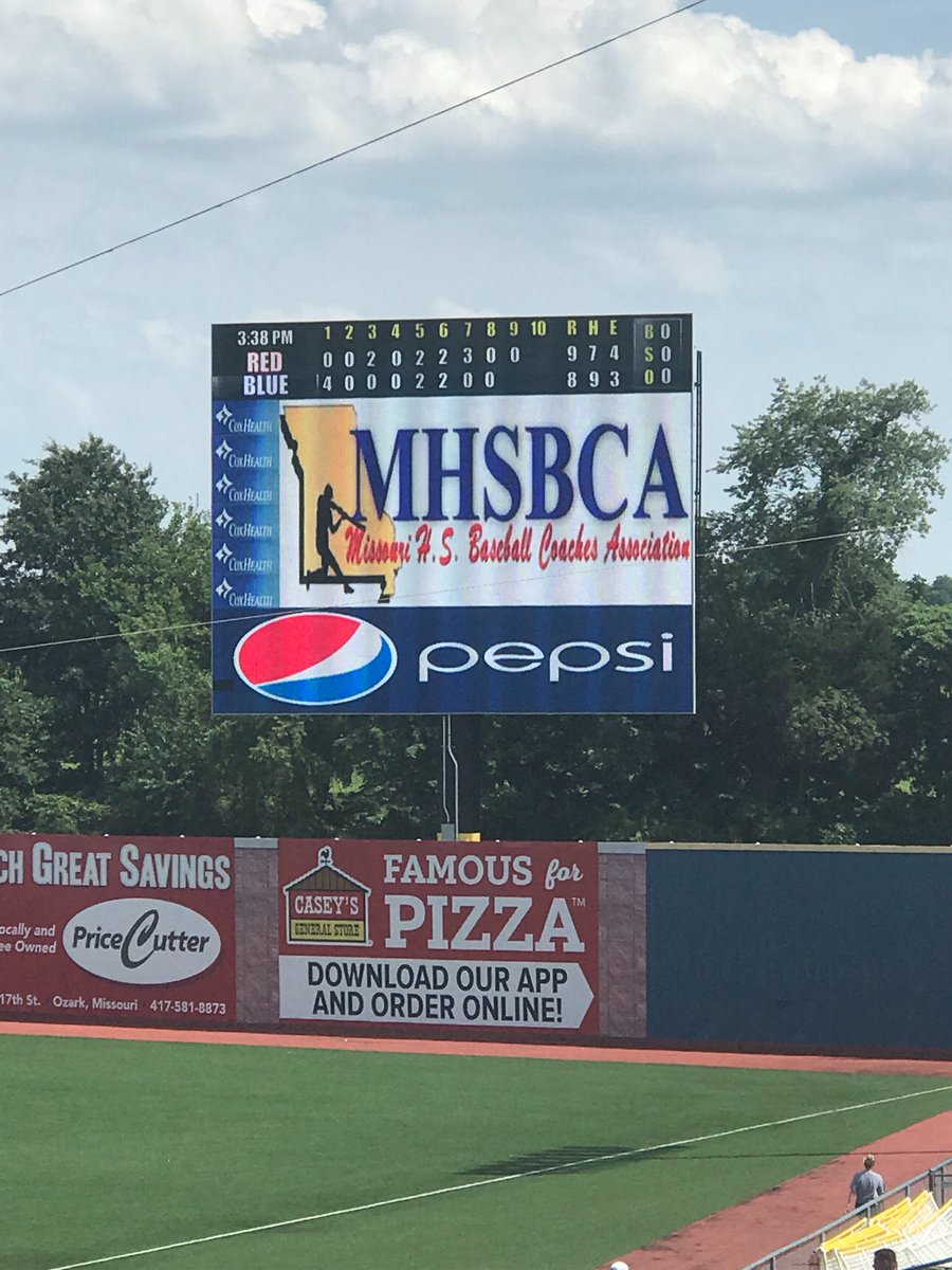 Mo_MHSBCA's tweet photo. Class 3 SR All-Star Game is now final. The Red team (East) beat the Blue team (West) by a score of 9-8. The MVP was Kaden Helsel from South Callaway HS. https://t.co/NdLKgJXBO9