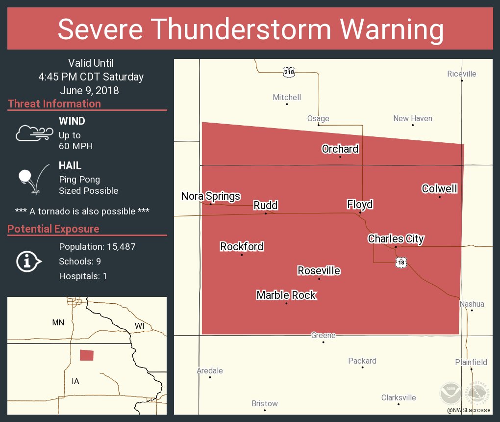 NWS Severe Tstorm on Twitter "Severe Thunderstorm Warning including