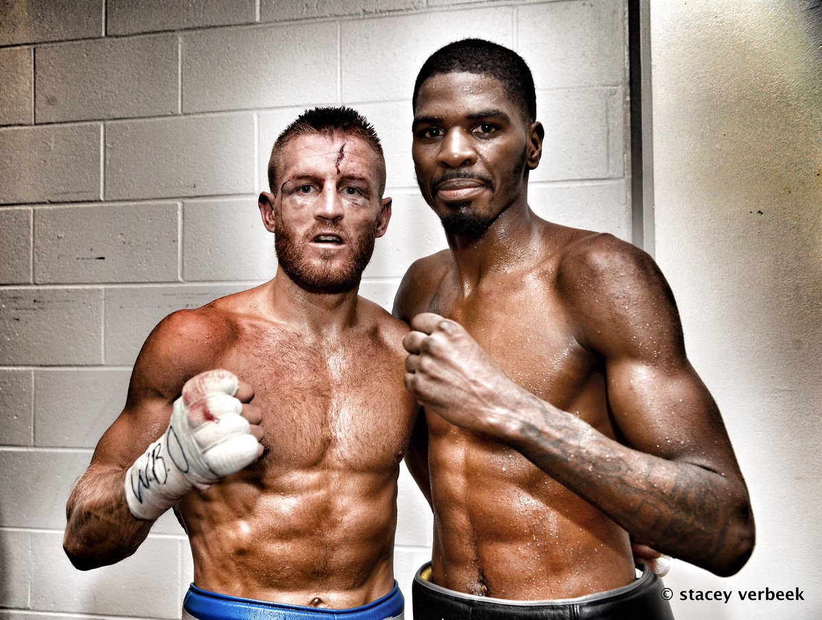 2 great warriors after battle. Cheers to you @terryflanagan5. You are a class act and showed amazing heart tonight. #hookerflanagan #worldtitle