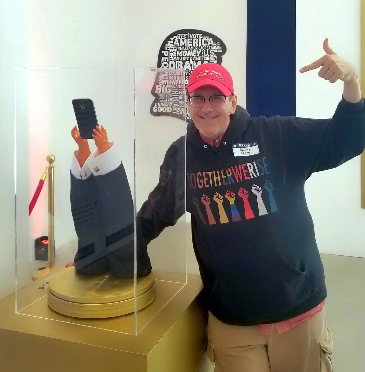 CareyGLY's tweet photo. The Trump Twitter Library was SAD! 
More here:  https://t.co/qmBkqPkAr8
#DailyShowLibrary #TrumpTwitterLibrary #WeHo #Pride https://t.co/2wdNMOnlOZ