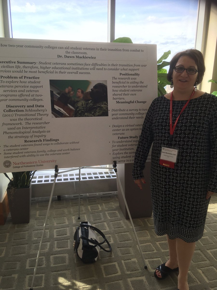 DrKGRM's tweet photo. @NEU_EdD alum, Dr. Dawn Oden Mackiewicz: "How two year community colleges can aid student verterans in their transition from combat to the classroom" #2018EdDJuneRes #NeuChangeAgent https://t.co/h3j1oT8b3y