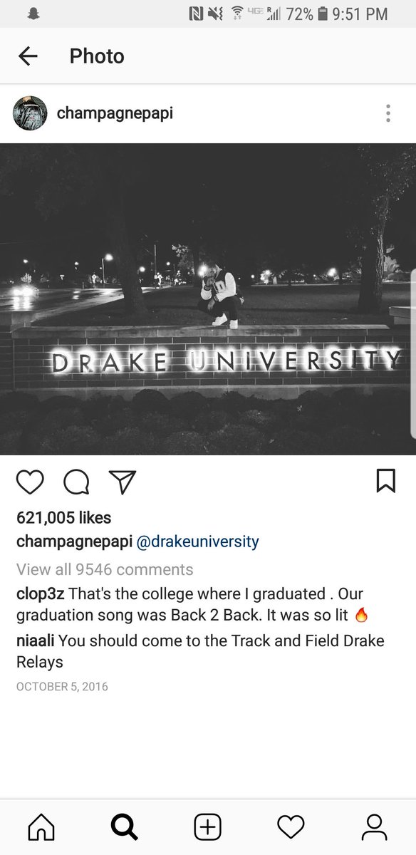 littlemissdarby's tweet photo. We brought @Drake to @DrakeUniversity. So I brought Drake back to Drake, hope you like these views 😉 https://t.co/HvH4qU4sZU