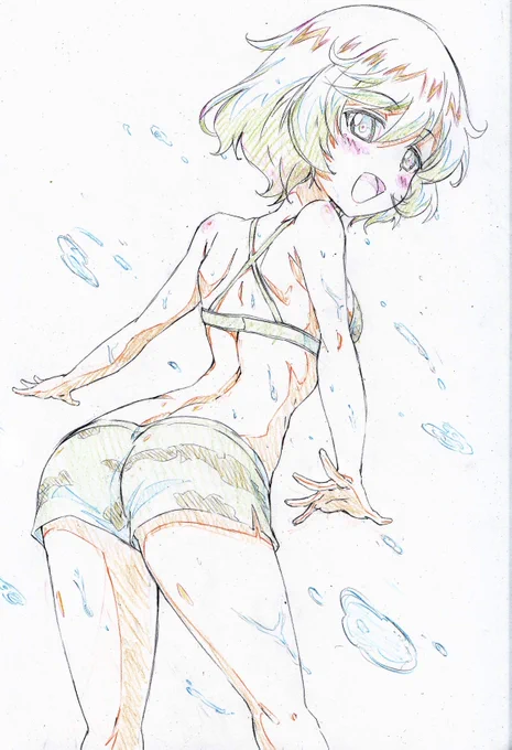 水着秋山殿も描いた  #garupan 