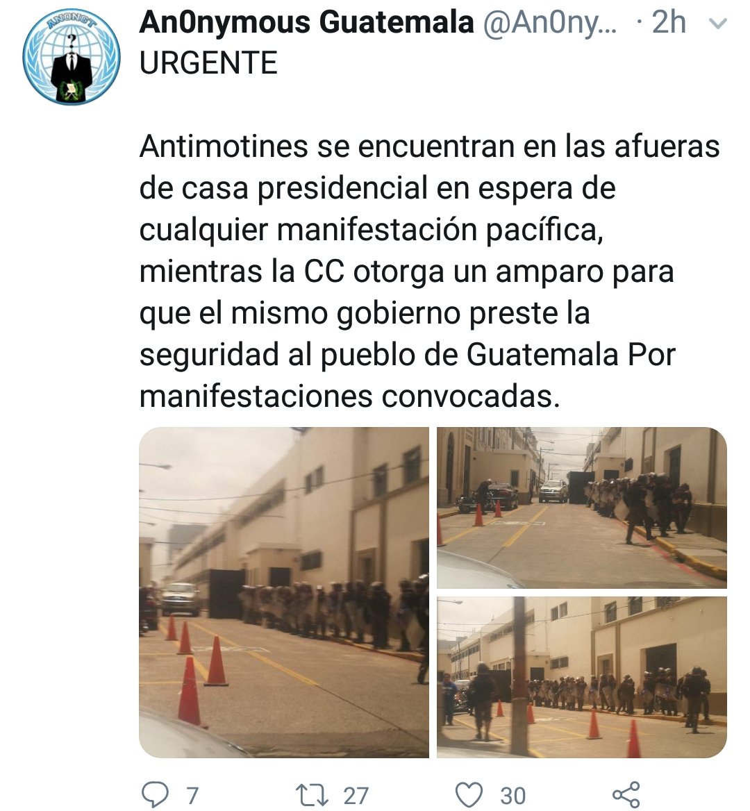 Serapio100Cia2's tweet photo. Si el gobierno nos intenta hacer daño nos defenderemos y nos levantaremos en armas.
#RenunciaYa 
#Hail100cia 
@Guatevision_tv 
@An0nymous_GT https://t.co/6OckrNl6s9