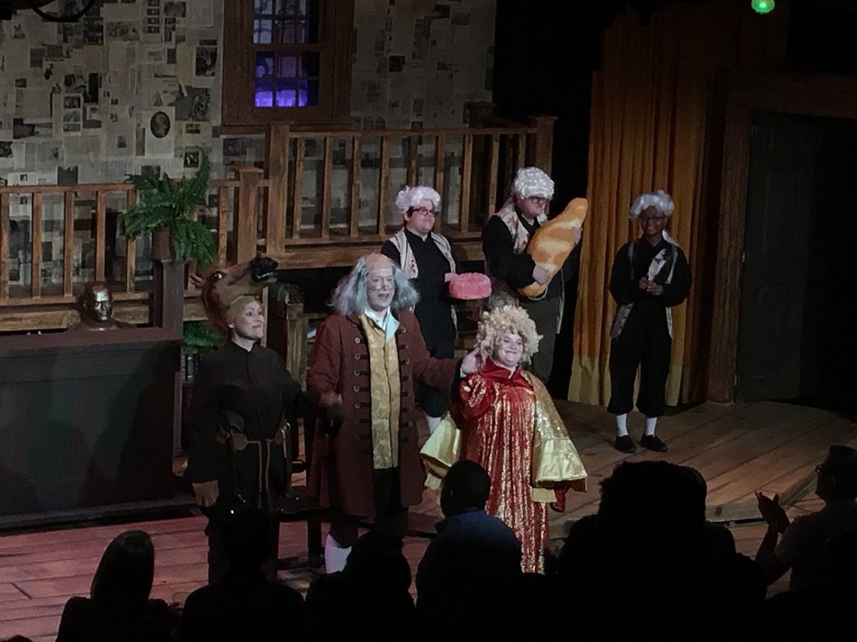 BestAtlConcerts's tweet photo. PHOTOS: Final show of @dads_garage Benjamin Franklin American Gigolo production. Iโll never look at him the same way again. ๐#BoacTheatre #BoacComedy #BoacDadsGarage https://t.co/JR7SOshMFF