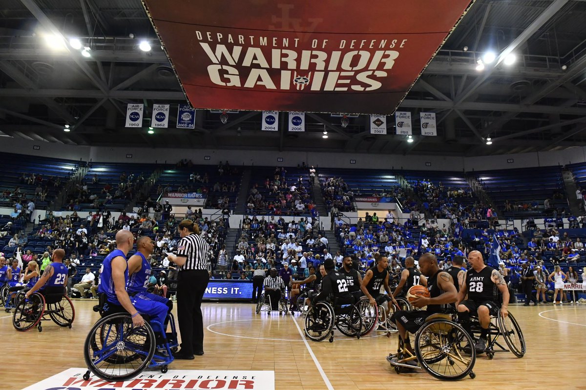 Coming up: The @warriorgames wheelchair basketball gold medal game featuring your @AFW2 athletes on #TeamAirForce facing off against #TeamArmy! #Live updates coming your way starting in 10 mins!
