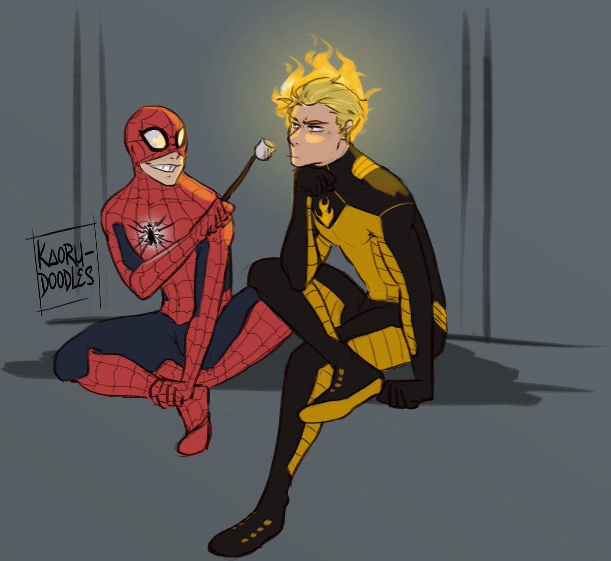 kaoru_doodles's tweet photo. So uh can we talk about how cute #spiderman and #humantorch together? Totally getting on the #spideytorch train bc damn 🔥🕷️

#peterparker #johnnystorm #kaorudoodles https://t.co/kokj9iinGO