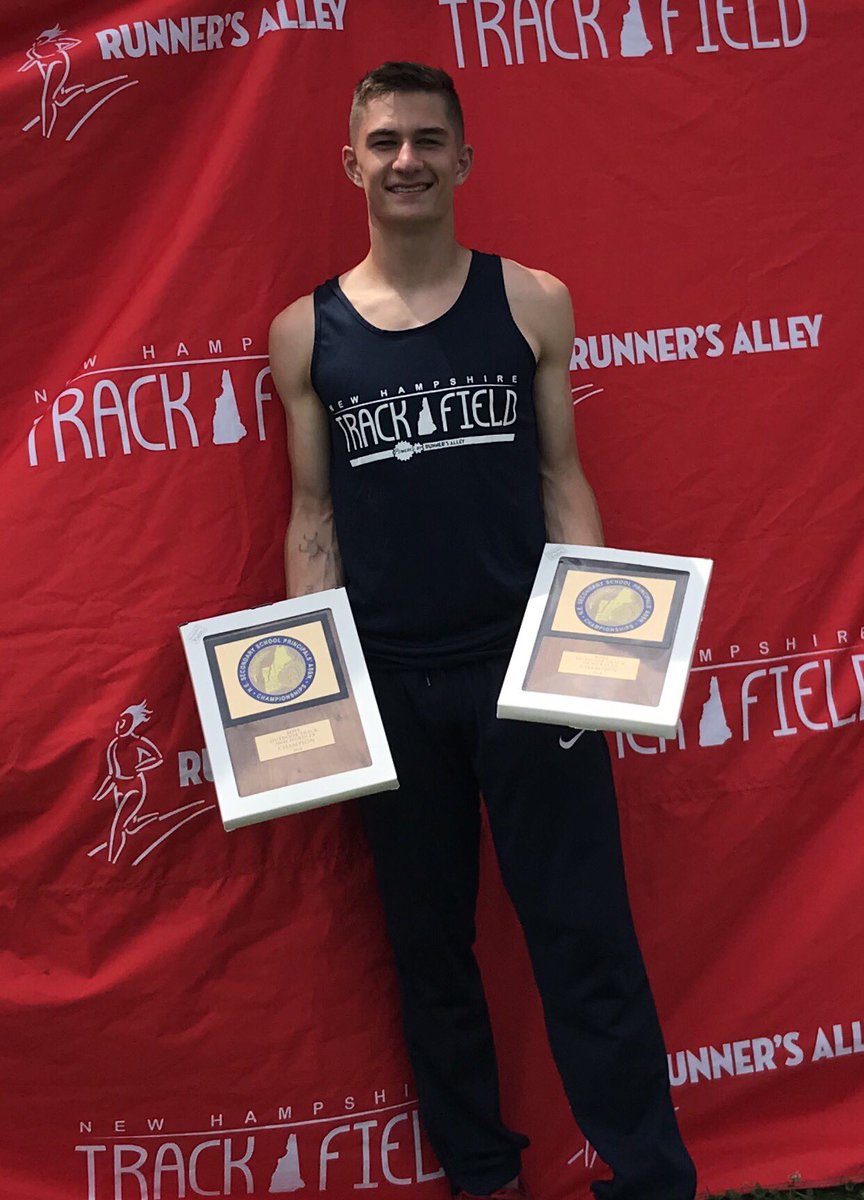 Winnawar's tweet photo. Billy Powers wins 2 hurdle events at the New England’s at UNH-110m and 300m. What a way to close out an outstanding high school career! #DoubleNEChampion https://t.co/YppLihTrmY