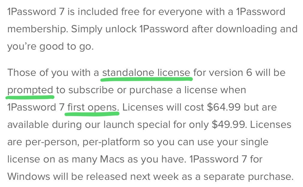 Mac_Checker's tweet photo. @1Password @antibes79 Thanks for sharing this information with us, @1Password ! Perfect! I guess the quote from your blog below provides further guidance for those customers who prefer the standalone license (maybe using WLAN server). 😃👍 https://t.co/pm5ynUxirT
