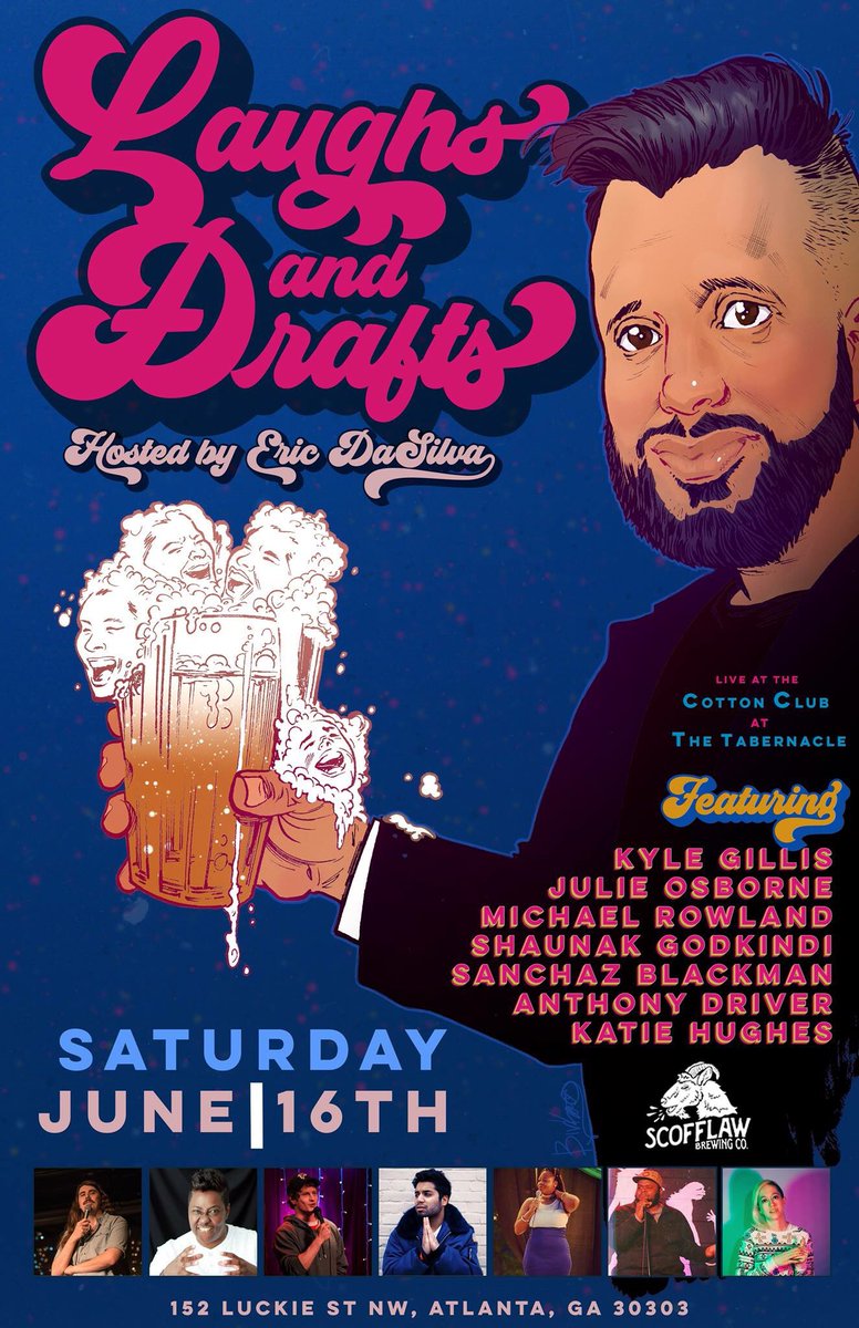 _clever_name's tweet photo. #Atlanta will be laughing along with this incredible line up, Sannchaz Blackmon, Kyle Gillis, Julie Osborne, @RowlandwithMike , @ShaunakIsCool , Katie Hughes,  @KillAndBeCool for #FathersDay shenanigans! #comedy #cottonclub @TabernacleATL #AtlantaComedy https://t.co/6NEDbnGe0s https://t.co/TlxMotg0PQ