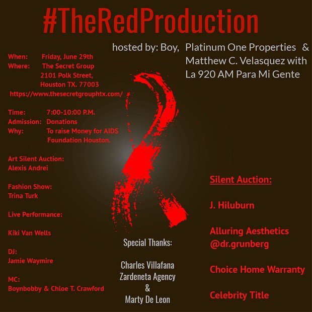 AIHHou's tweet image. Dont forget to mark you calendars for June 29 for the #REDProduction hosted by #PlatinumOneProperties benifiting #AFH. The event starts at 7pm, so be sure to be early, the baskets that are being auctioned are EVERYTHING! See you there