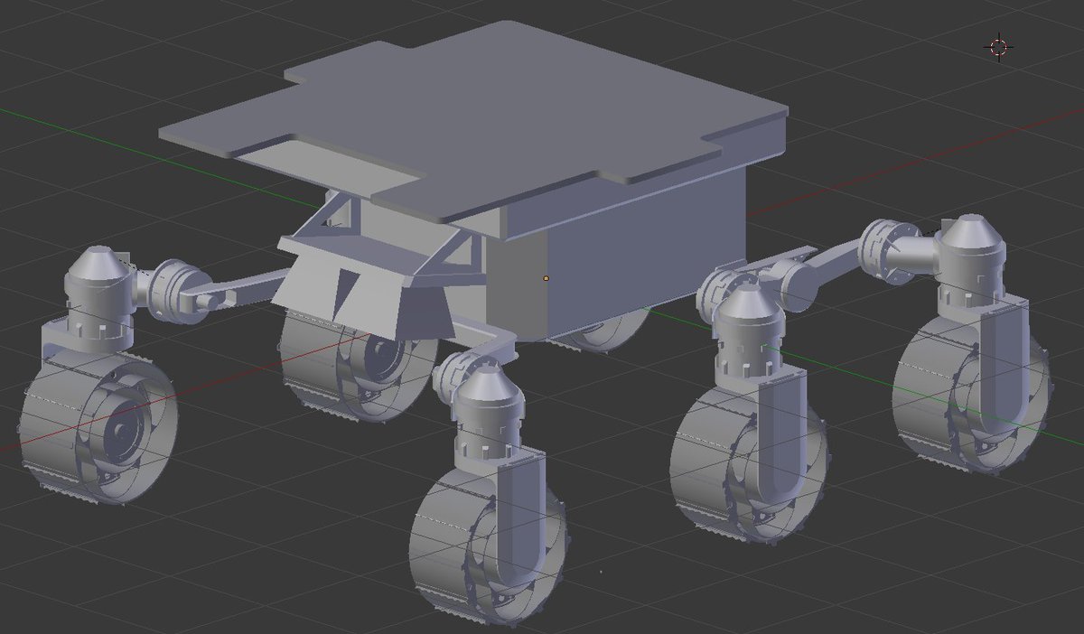 marian42_'s tweet photo. I'm trying to make a model of the @ESA_ExoMars rover with blender. Only the wheels are done so far. #b3d https://t.co/uh1Ew9giR3