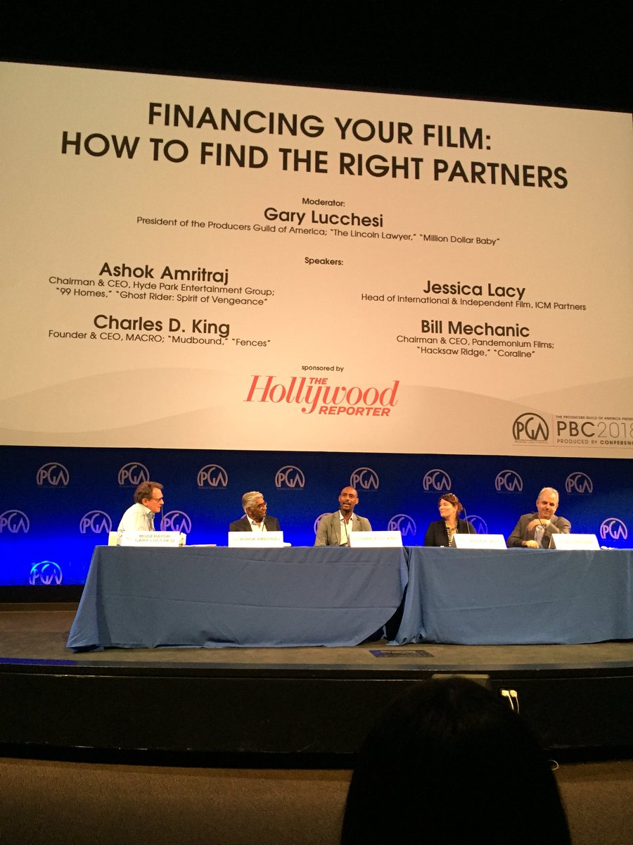 EntConnector's tweet photo. “...finding content that reflects the marketplace and that is universally themed.” Charles D. King, Founder &amp; CEO of @stayMACRO speaks on current needs when bringing films into the marketplace. #ProducedBy2018 @producersguild https://t.co/yYJi8QcUgh