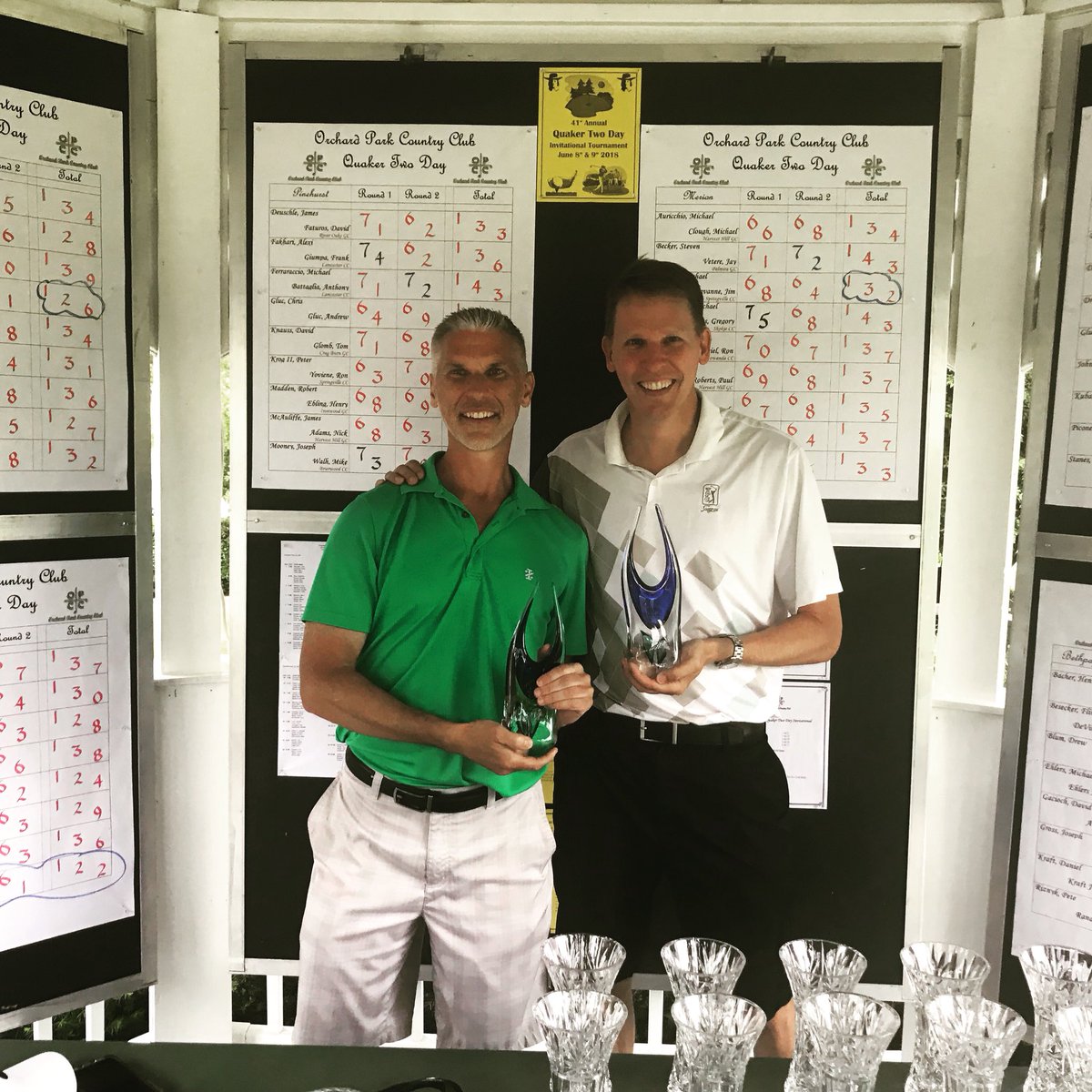 Congratulations to Chuck Roskow and Marty Bauerlein for winning the 41st Quaker Two Day with a score of 122! Thank you to everyone who participated and we hope you enjoyed yourselves! #opcc #major #golow⛳️