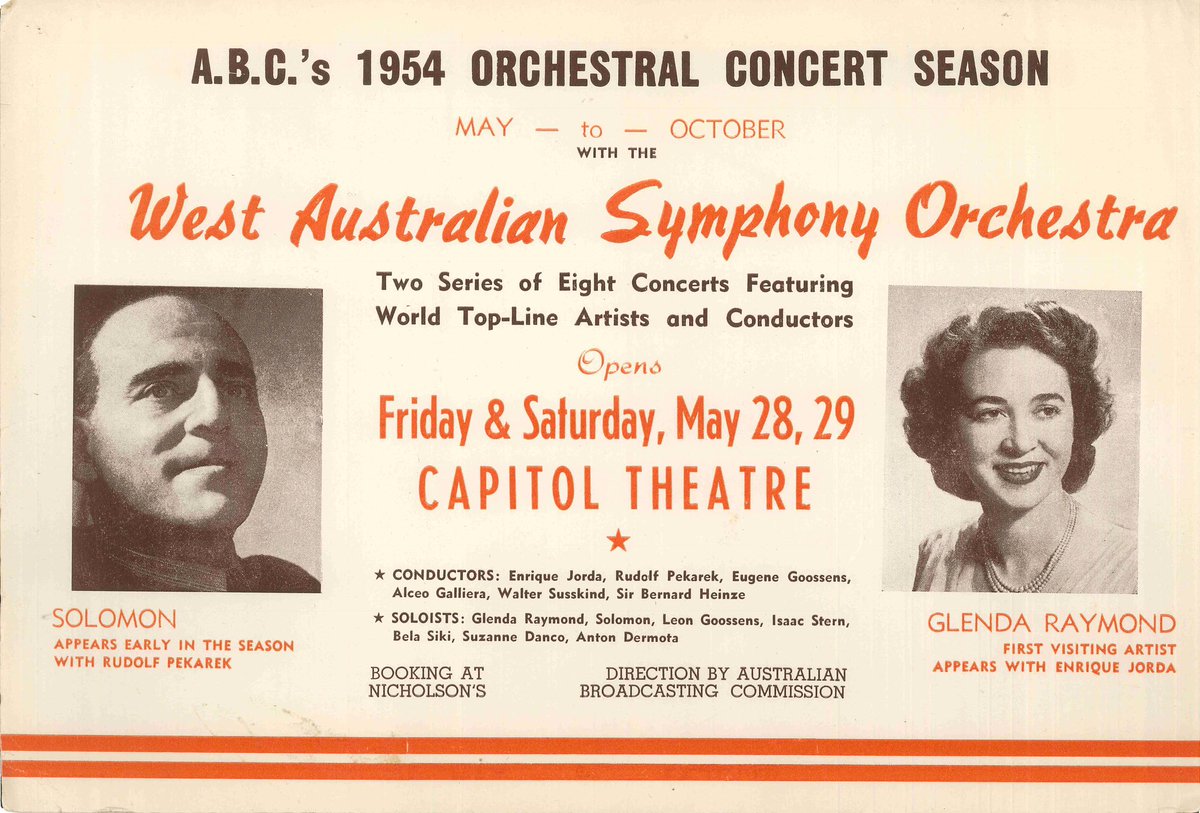 WASymphony's tweet photo. #sundaysalute Oh the simplicity! Concert promotion 1954 style. #waso90 #abcperth #lostperth https://t.co/xjFHyKBztZ