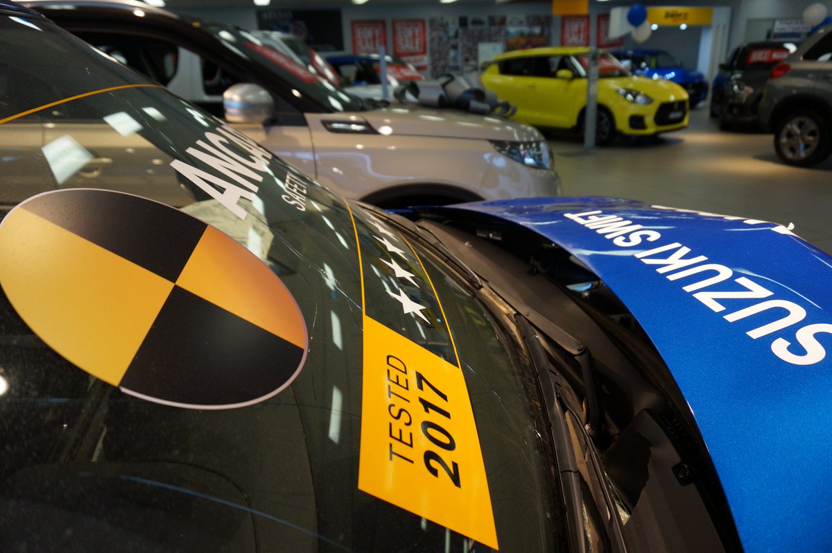 ANCAPsafety's tweet photo. Crash-tested @suzukioz #Swift now on display at @Tynan_Motors in Kirrawee. Pop on down to take a look at how it stacks up in the safety stakes https://t.co/Cducjx0yaD https://t.co/CyqMu8FscP