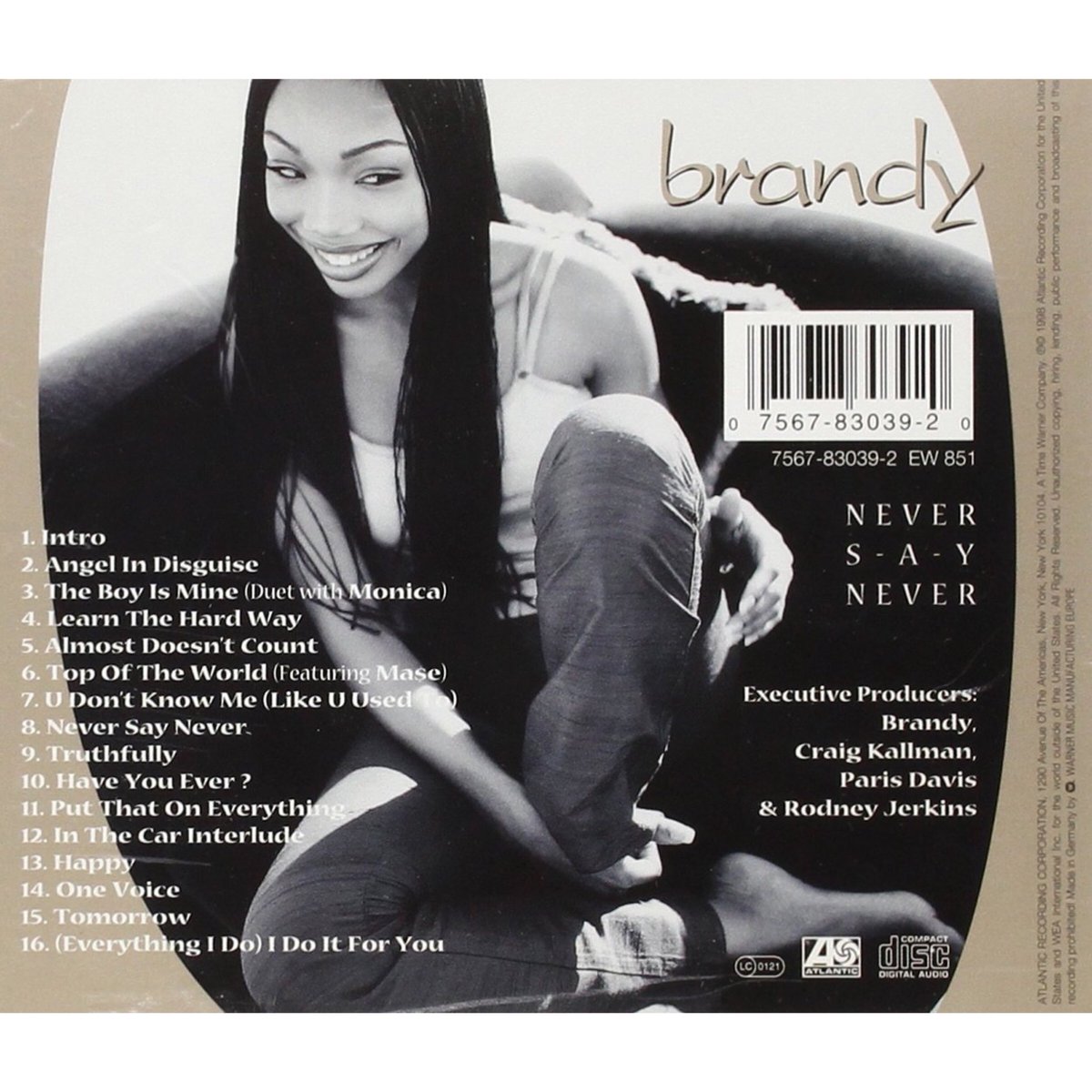 20 Years Today!! June 9, 1998 @4everBrandy released her classic sophomore  album 'Never Say Never.' This album influenced so many! What's your  favorite deep cut??, image size:1200x1200