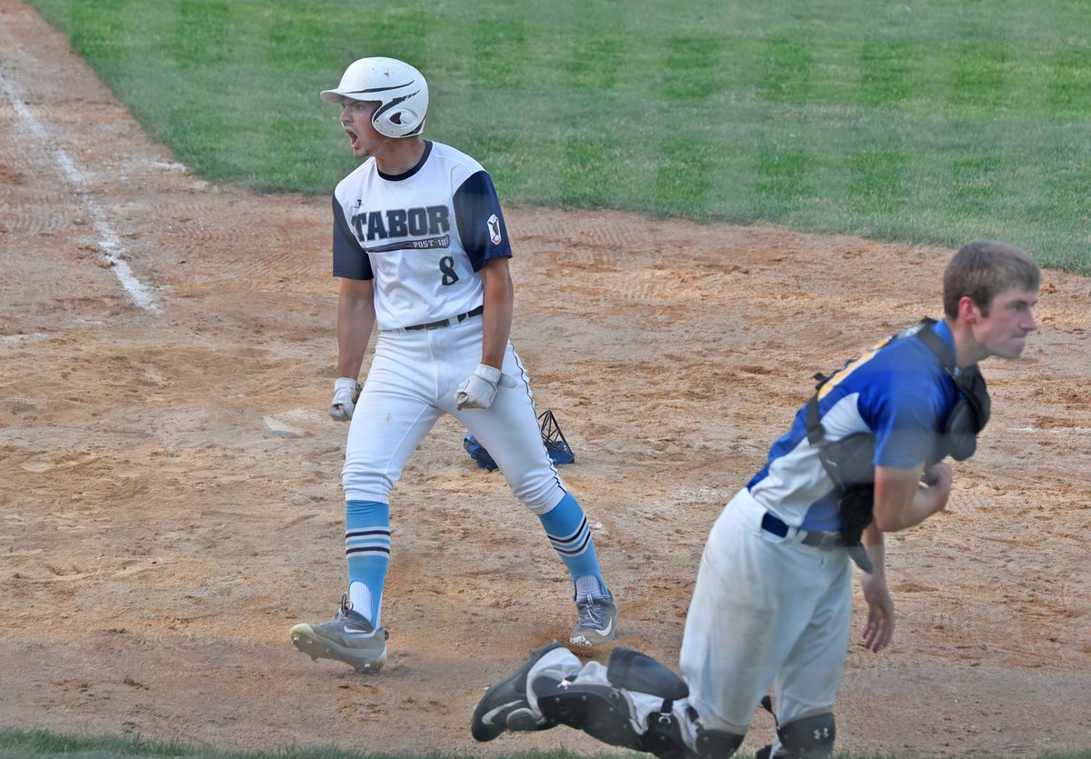 jhoeck's tweet photo. Great legion baseball game at the Lewis &amp; Clark Classic in Crofton: Tabor beat Humboldt-Hartford 3-2 on a walk-off two-run error. Essentially a rematch of the Bon Homme-Scotland vs. West Central high school Class B state title game. https://t.co/P1B0QjJlyS