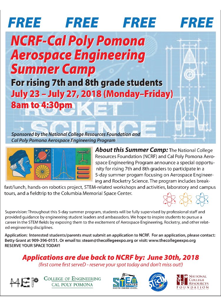 AAPACPomona's tweet photo. Parents there are still spaces left. Exposing our kids to different opportunities is the great equalizer! https://t.co/S3dx2KszjY