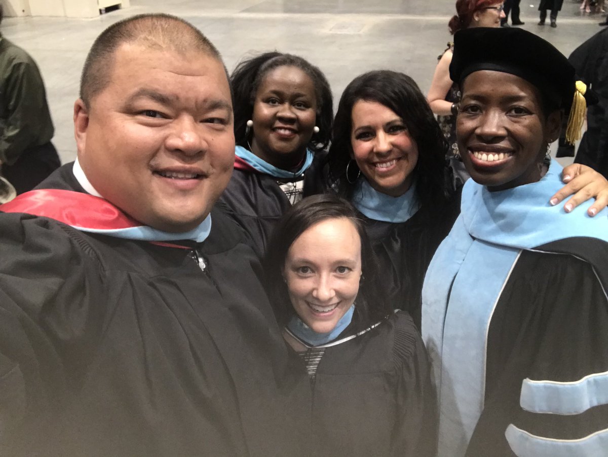 Duvall_LeadHawk's tweet photo. Having fun with this crew at the @EnloeMagnetHS graduation! We are so lucky to have this partnership! #8schools1goal #pathway2success https://t.co/I5wwlNUBCP