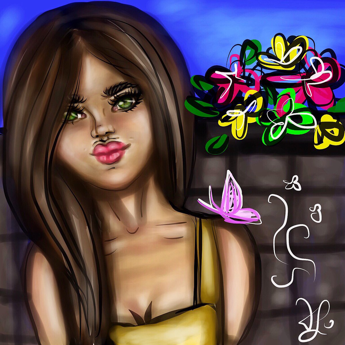 desieprincessa1's tweet photo. She is happy about the flowers and the butterfly. Happy day .๐ฆ๐๐ธ #draw , #drawings , #drawgirl , #drawbutterfly , #drawflowers , #drawprogram , #drawpaint , #colors , #paint , #paintings , #paintgirl , #paintdraw , #paintcolors , #girl , #butterfly , #flowers , #medibangpaint https://t.co/mwF35Zkhfo