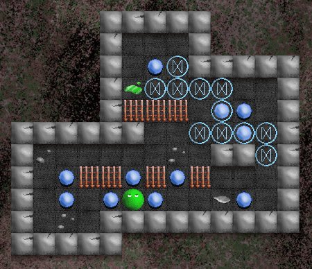The level "Gnome Burrow" from the "Kingdom Come" set with old graphics.