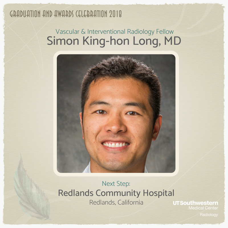 UTSW_Radiology's tweet image. We congratulate Simon Long for successfully completing his advanced training in Vascular &amp;amp; Interventional Radiology. #utsw #RADgrad2018