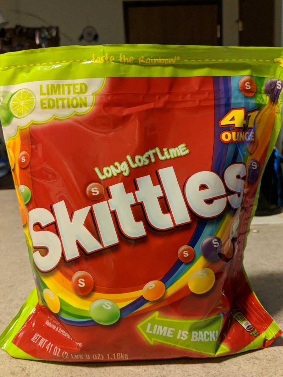 BtotheBrock's tweet photo. Thank you @Skittles for finally listening to reason. #limeisback https://t.co/gYoT77XfP5