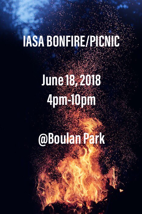 thsiasa's tweet photo. Hey IASA peeps!
We are having our annual IASA Bonfire/Picnic at Boulan Park on June 18th (4-10pm)!!There will be s’mores, TONS OF FOOD, music, and dancing!💃🕺Please bring snacks, drinks, any outdoor activities/games you have, and of course..BRING YOUR FRIENDS😄

See you there! https://t.co/PYwV2IxmiF