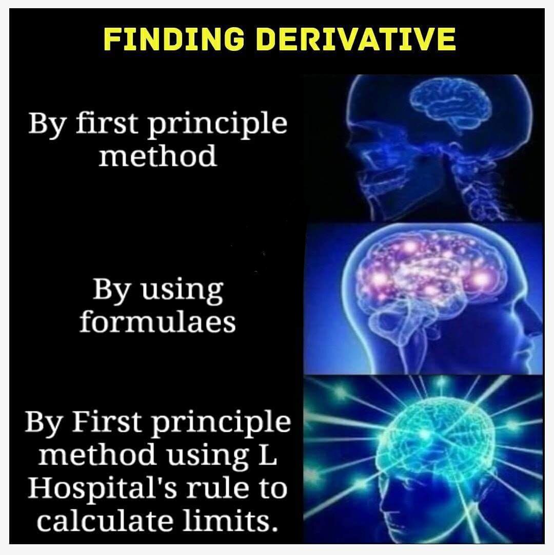 Physicsaholics's tweet photo. finding derivatives. #MEMES #math #fun #calculus #FirstPrinciple https://t.co/lt3Bgvy6vF