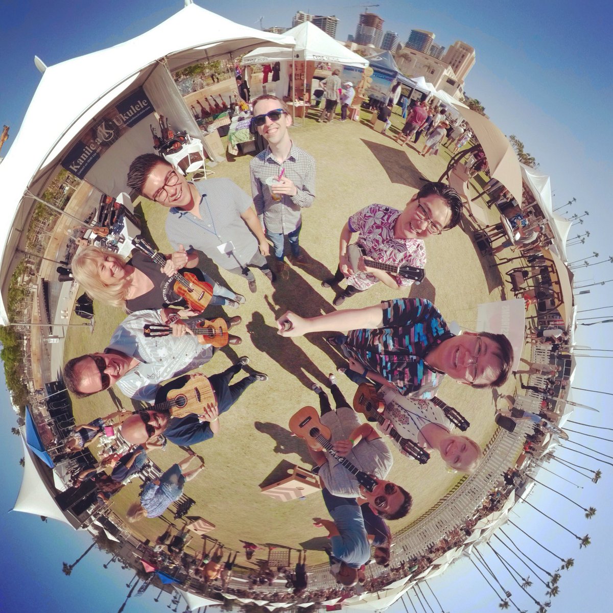 craigchee's tweet photo. #ukulele taking over the main stage at the San Diego Festival of the Arts! With @StevenEspaniola @SarahMaisel Abe Lagrimas Jr @facemeltinguke @OhanaUkuleles @KanileaUkuleles @TydeMusic @drummerlin @MiloFultz https://t.co/W60jBjt1my