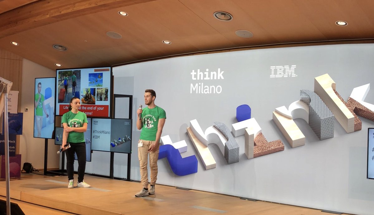 ValeriaCagnina's tweet image. Il nostro speech a #ThinkMilano per motivare ed ispirare i ragazzi del #CognitiveHack con una bellissima presentazione di @AltieriLuca. 
#Dreamers della nostra scuola contenti a divertirsi con laboratori, realtà virtuale e aumentata e le loro famiglie soddisfatte!