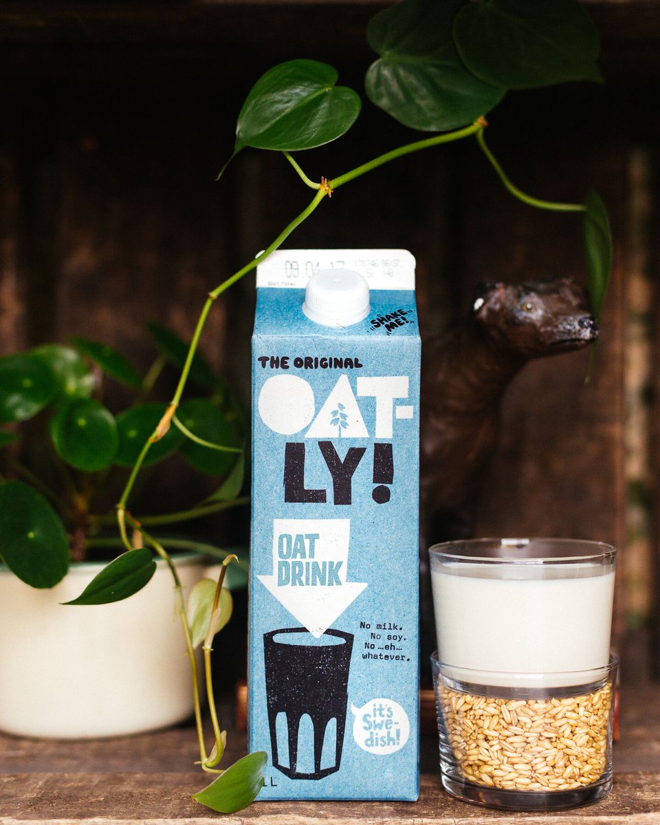 oatly's tweet photo. We’re an honest company. So we’re letting you know up front that this product makes it really easy to go totally dairy-free. It’s not “entry point into your life for a new category” marketing tricks or anything. It’s just liquid oats. https://t.co/JZyVyNw24p