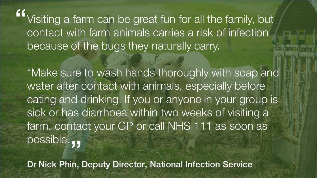 Lots of people will be visiting farms this weekend for Open Farm Sunday. Avoid picking up bugs which cause vomiting and diarrhoea by washing your hands after coming into contact with animals
 bit.ly/2GEkec5