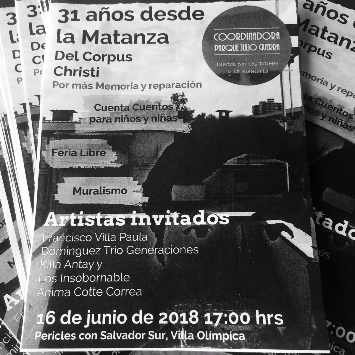 A 31 años de la matanza del Corpus Christi... por más memoria y reparación #parqueJulioGuerra #VillaOlímpica