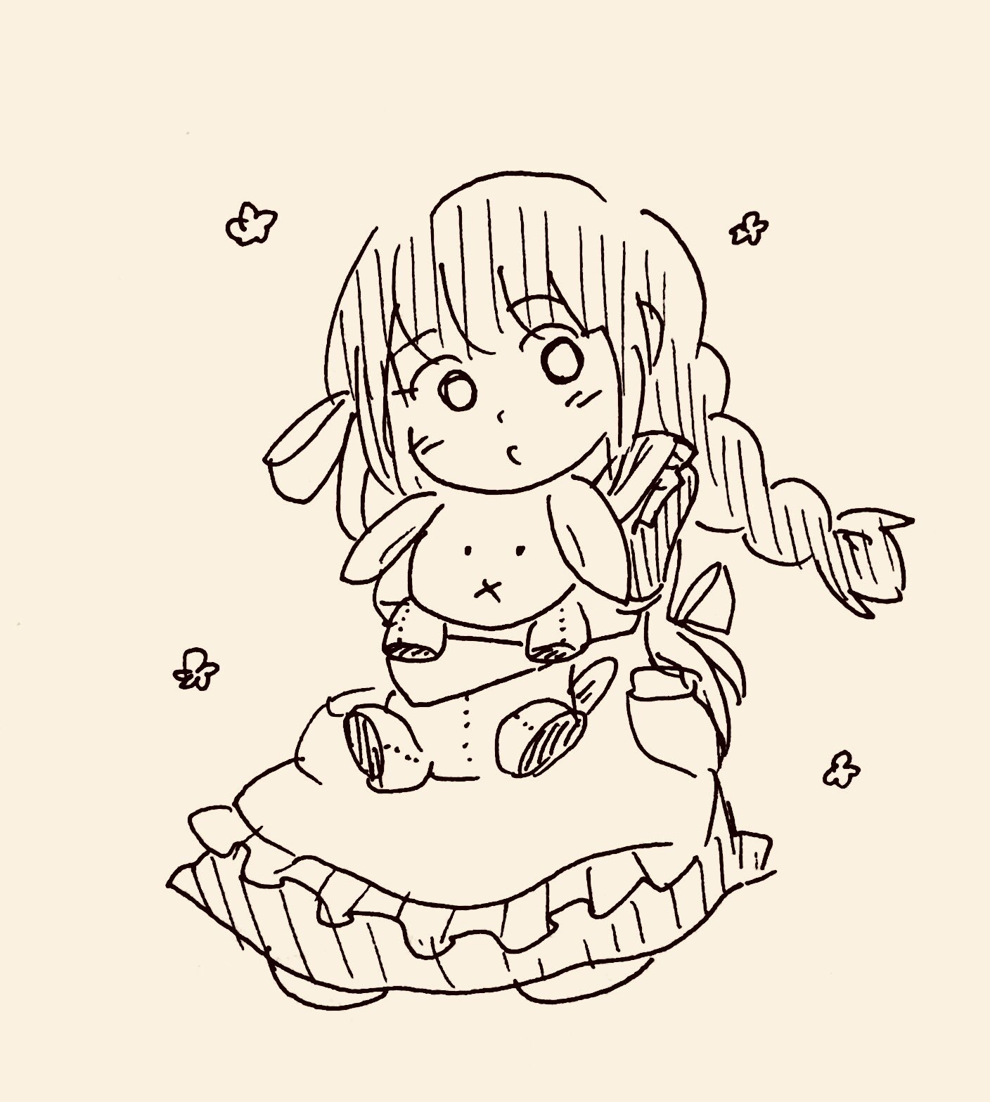 Akichi うさぎのぬいぐるみを抱く使用人のイラストです ご主人はたぶんわたしのことがキライ T Co Vvomysi0q5 Twitter