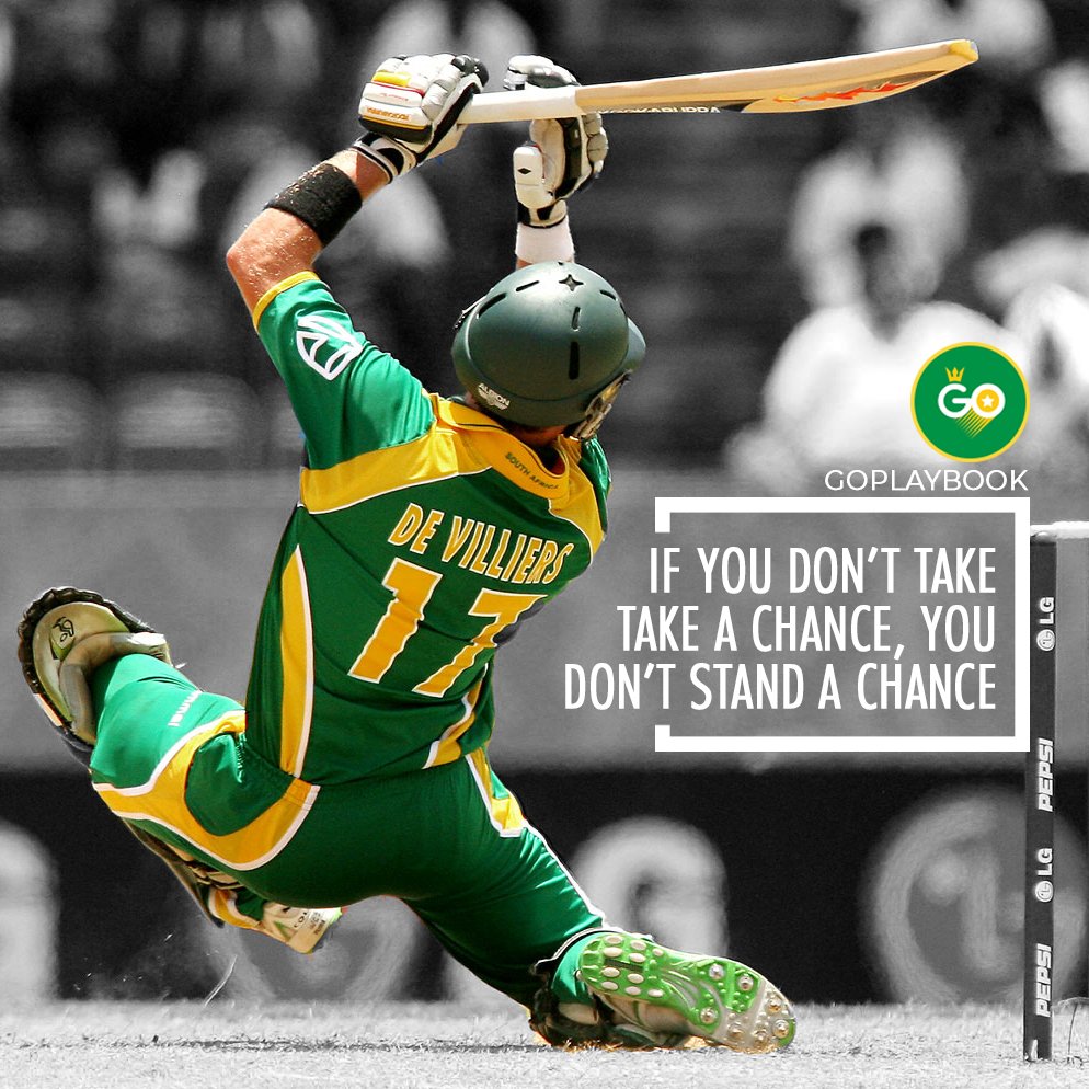 goplaybook's tweet photo. Don't be afraid to give up the good to go for the great.
#ABD #GoPlayBook #GoPlay #Talent #Recognition #Cricket #India #Delhi #Delhigram #BleedBlue #IPL #IPL18 #RCB #CSK #WhistlePodu #RoyalChallengersBangalore #MorningMotivation #Legend #ThankyouABD #ABDeVilliers #DeVilliers https://t.co/8RdYMMVmEt