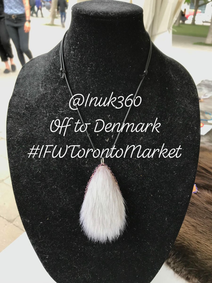 Inuk360's tweet photo. THIS SEAL AND TRADITIONALLY TANNED AND SMOKED MOOSE HIDE PENDANT WAS BOUGHT AT THE TORONTO’S INDIGENOUS FASHION WEEK AND MARKET, NOW IN DENMARK 😍 #Inuk #Inuk360 #wearinuk360 #wearyourseal #ifwtoronto2018 #IFWToronto https://t.co/d39EJ5jdzx