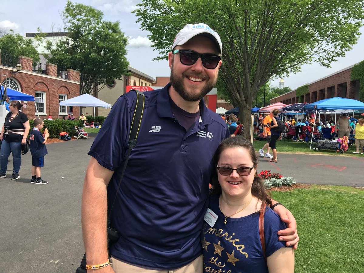 Charleshirsch's tweet photo. Just me and my homie, @MelissaJoyReil1 at #SOMASummerGames! Smiles all around 😀 #ChoosetoInclude https://t.co/KcDRueohHh