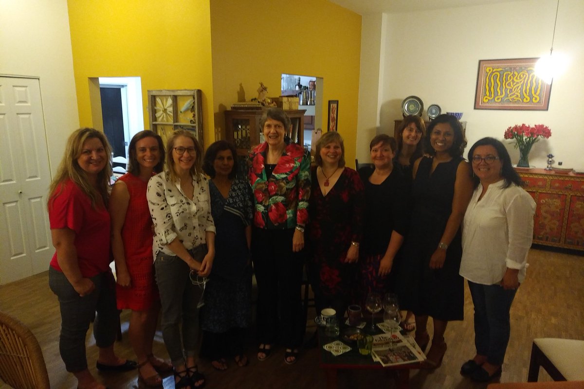 JdelCSanchez's tweet photo. What better way to decompress from the #G7 madness and excitement than hosting some of my #FavoriteFeministFriends and @HelenClarkNZ for dinner?! Lot's of wine, good food and #cdnpoli commentary and more was shared... #WomensLeadership https://t.co/M1DFz2XA6S