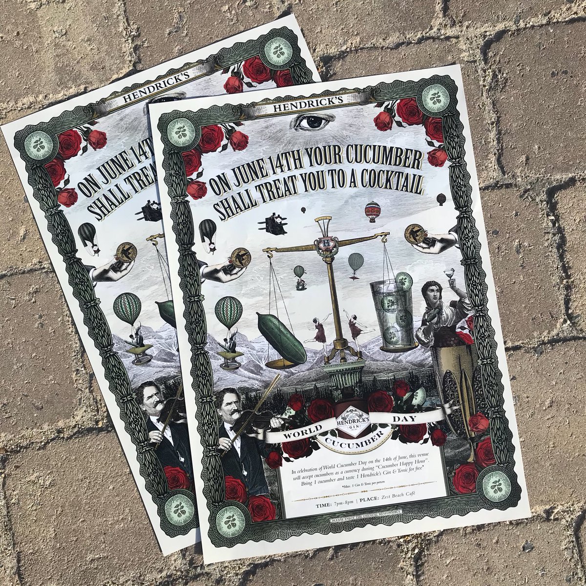 Next thursday ! 14th of june ! Give us a cucumber and get a gin tonic for free ! #cucumberday #hendricksgin #tonic