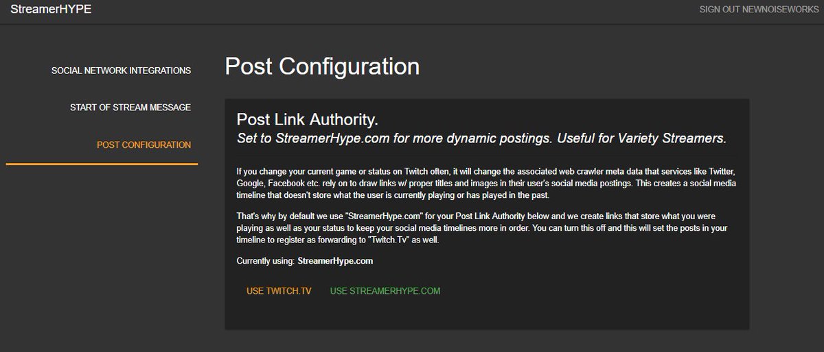 StreamerHYPEapp's tweet photo. Hey Streamers! Links in posts will now read as "https://t.co/ZTzwjSeLEY" - this will preserve what game you were playing and your status at the time of the tweet. To go back to "https://t.co/nJuqCRTeg7", login and check your post configuration settings @dylexion_tv @newnoiseworks https://t.co/Fg0v4RDn8l