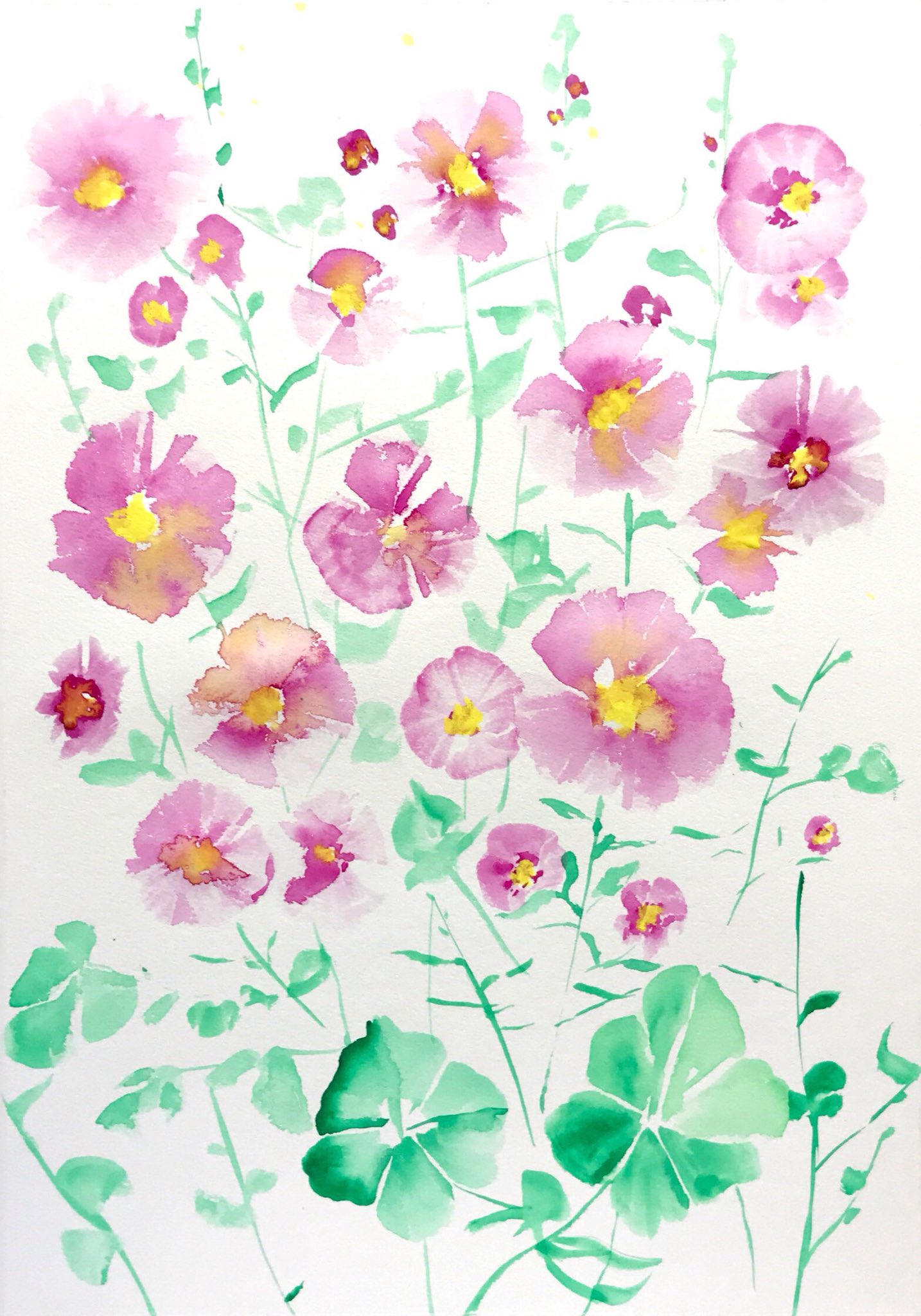 Twitter 上的 Itsuki Illustrator まだ梅雨入りしたばかりだけど 芙蓉 梅雨明けを知らせる花だそうです 芙蓉 花 気が早い イラスト ファッションイラスト ドローイング Illustration Art Artwork Drawing Dessin Fashion Mode Girl Lady