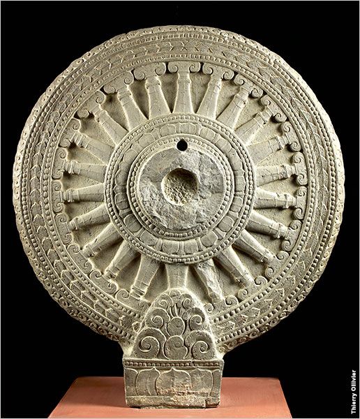 19) This elaborately carved Dhamrachakras (symbolizing Buddha's first sermon at Sarnath) were one of the popular motif of the art of Dvaravati. . And Indeed wheel of dharma set in motion by mon people of Dvarvati is still moving in modern day Thailand!