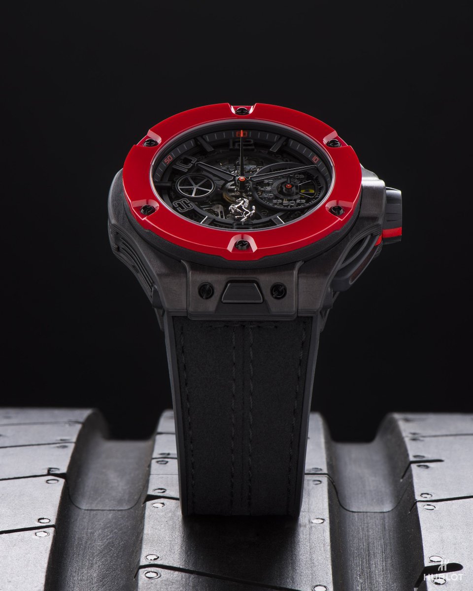 Hublot's tweet photo. Always ready to rise up to the challenge! Forza #Ferrari! New #BigBangFerrari Carbon Red Ceramic. #CanadianGp https://t.co/ZO3UDdKEA8